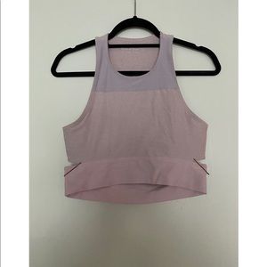 OUTDOOR VOICES PINK PURPLE BRA TOP OPEN BACK